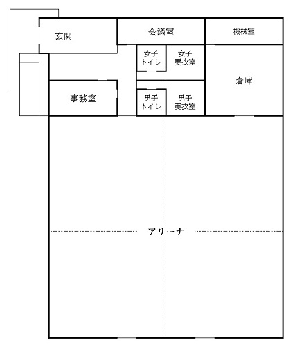 築上町築城海洋センター体育館見取図