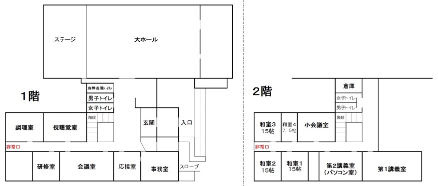 築上町中央公民館簡易見取図