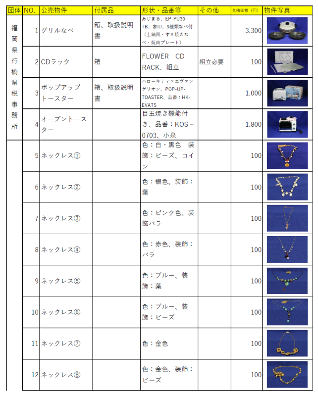 公売物件一覧1